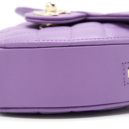 Chanel 22S Small Heart Bag Lambskin Purple L