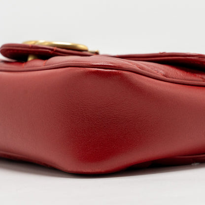 Gucci Super Mini GG Marmont Calfskin Red