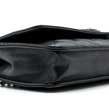 Chanel Boy Wallet On Chain Lambskin Black Ruthenium Hardware