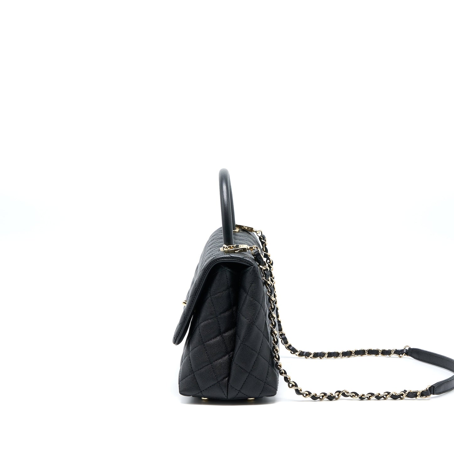 Chanel Medium Coco Handle Caviar Black L