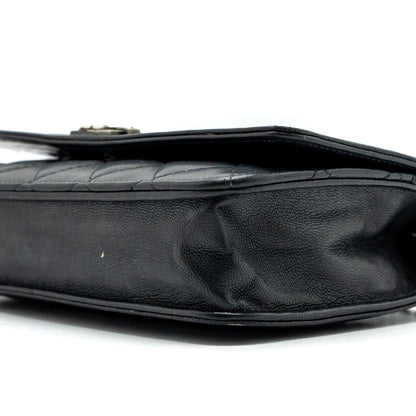 Chanel Boy Wallet On Chain Lambskin Black Ruthenium Hardware