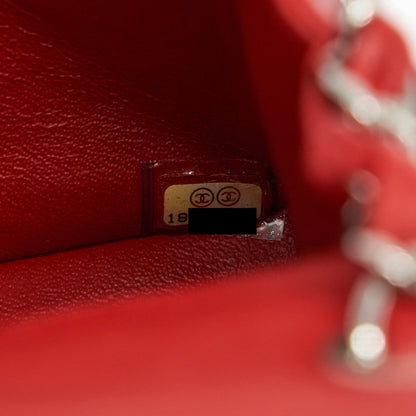 Chanel Mini Square Flap Bag Lambskin Red
