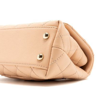 Chanel Mini Coco Handle Caviar Beige L
