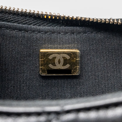Chanel 23k 19 Hobo Shoulder Bag Calfskin Black  (microchip)