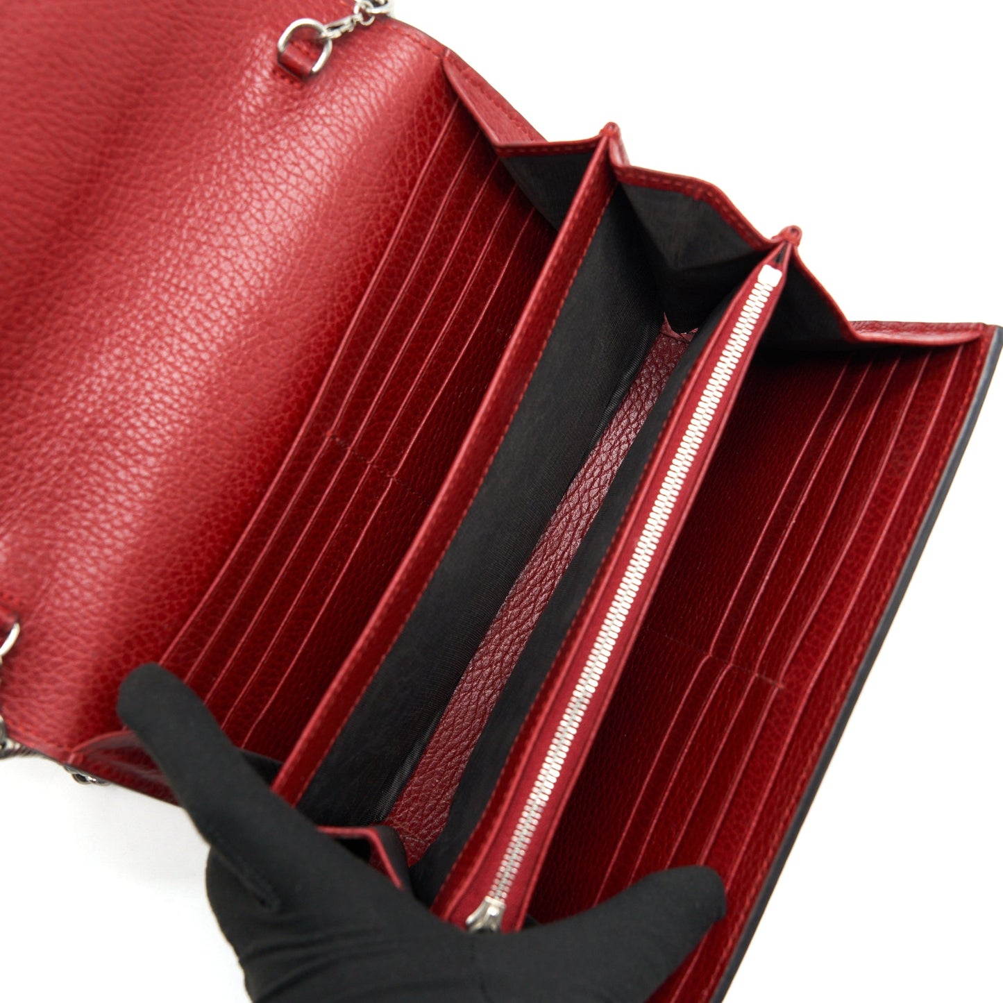Gucci Dionysus leather mini chain Red bag Gold and silver hardware