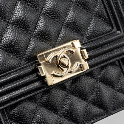 Chanel North South Boy Bag Caviar Black L