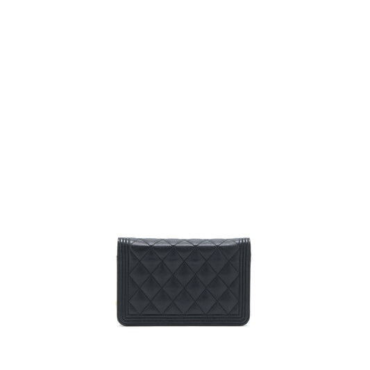 Chanel Classic Boy Wallet On Chain Caviar Black
