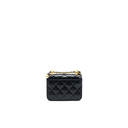 Chanel 21A Flap Coin Purse with chain Calfskin black