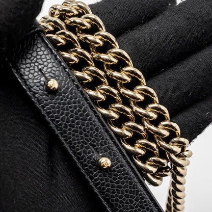 Chanel North South Boy Bag Caviar Black L