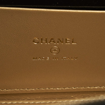Chanel 22S Pearl Crush Long Vanity With Chain Lambskin Black