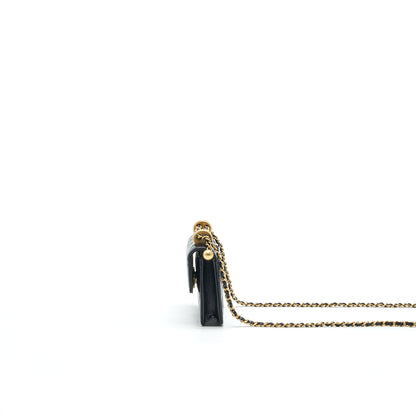 Chanel 21A Flap Coin Purse with chain Calfskin black
