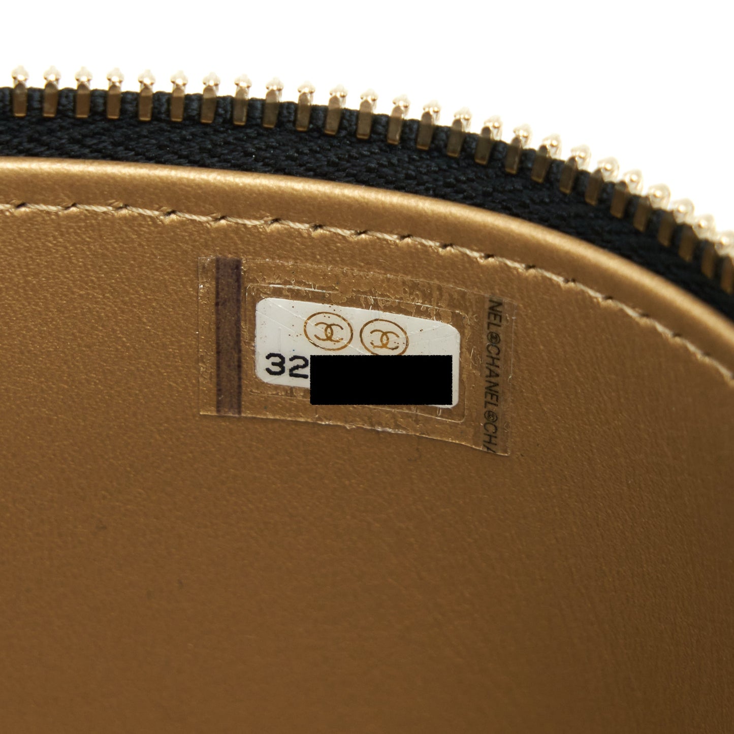 Chanel 22S Pearl Crush Long Vanity With Chain Lambskin Black