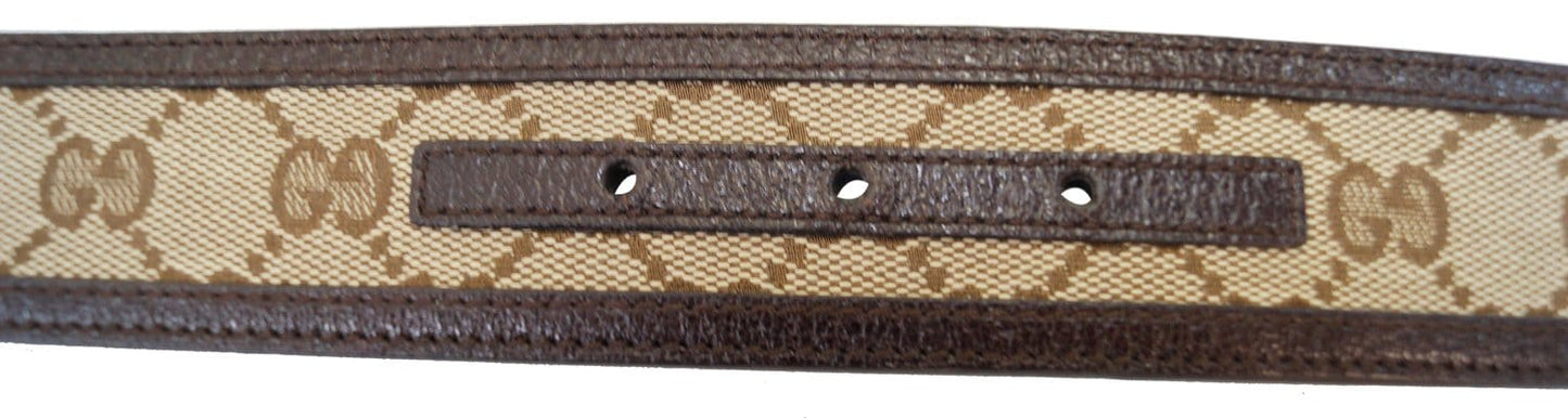 GUCCI Leather Monogram Interlocking G Belt Dark Brown Size 85/34
