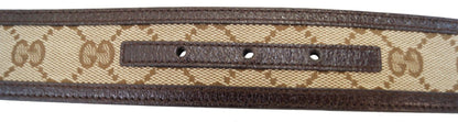 GUCCI Leather Monogram Interlocking G Belt Dark Brown Size 85/34