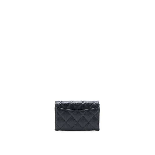 Chanel Classic Flap Card Holder Caviar Black  (Microchip)