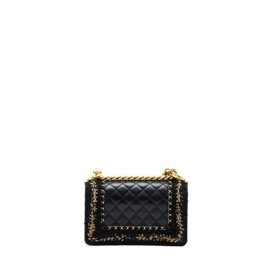 Chanel Small Jacket Boy Bag Lambskin/Tweed Black