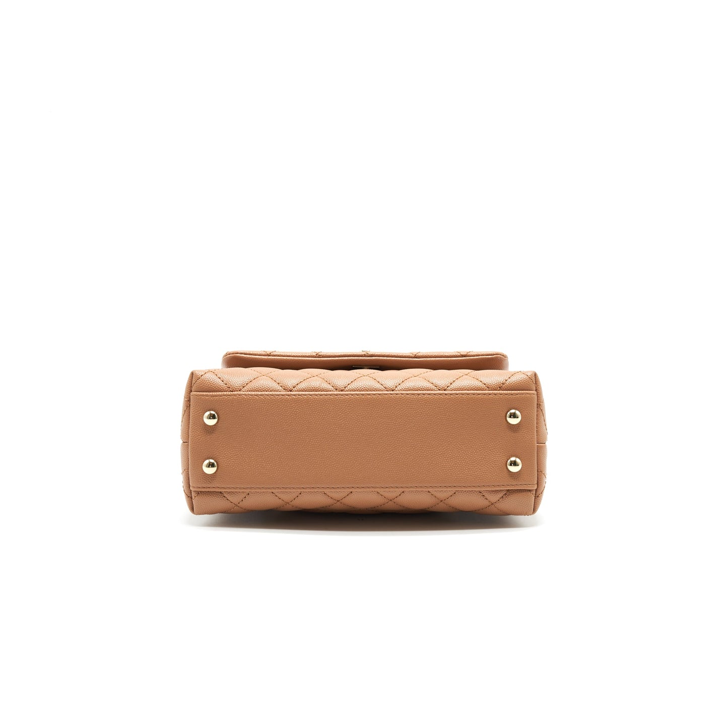 Chanel Mini Coco Handle Flap Bag 21p Caramel L