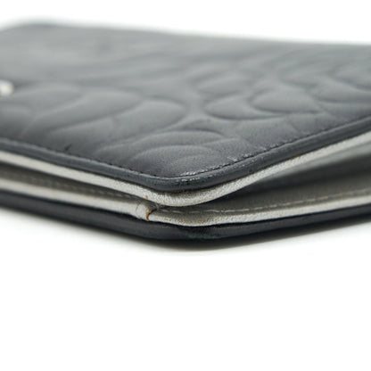 Chanel Camellia Fold Long Wallet Lambskin black / silver