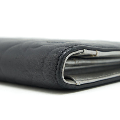 Chanel Camellia Fold Long Wallet Lambskin black / silver