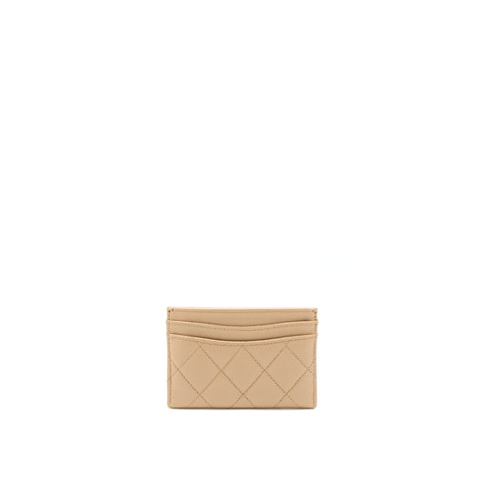 Chanel Classic Card Holder Caviar Dark Beige