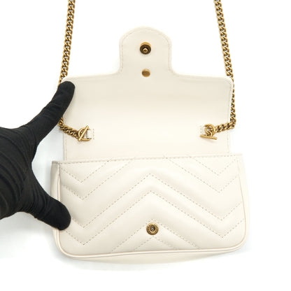 Gucci GG marmont super mini Bag White