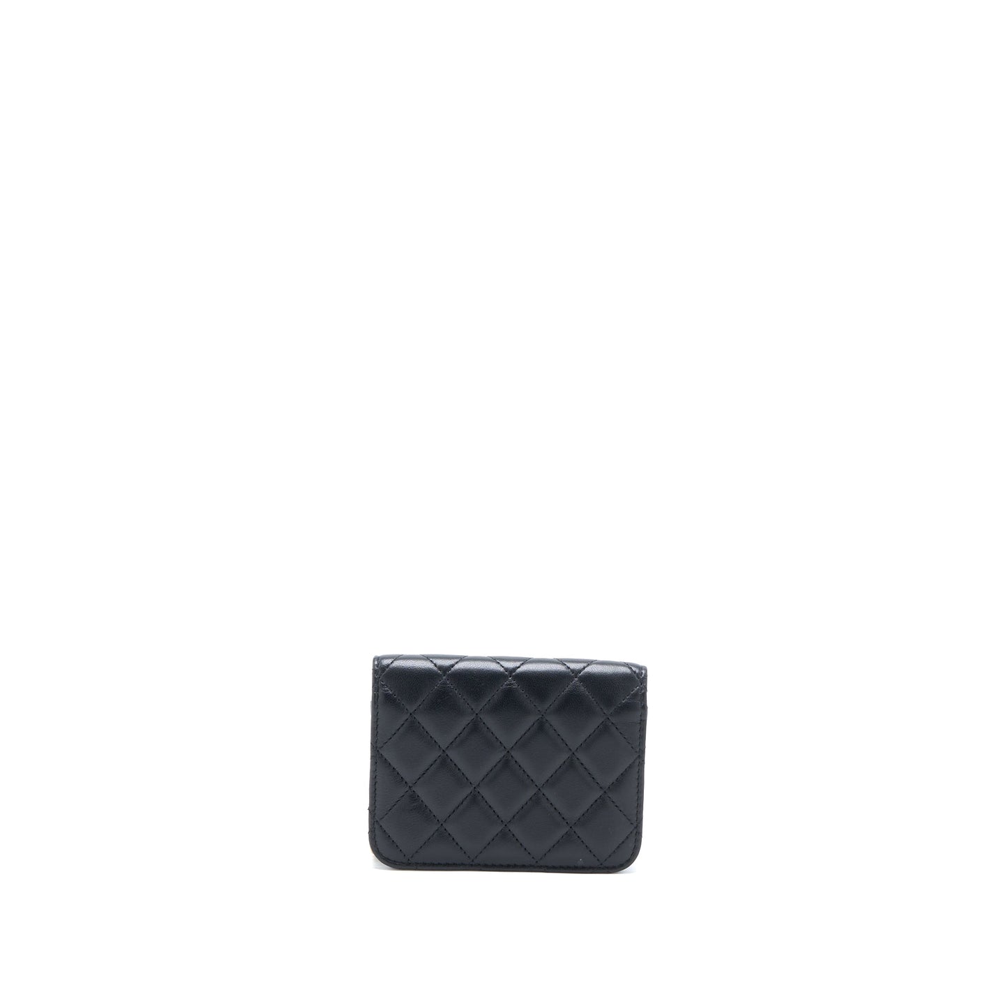 Chanel Pearl Crush Mini Flap Belt Bag Lambskin Black Brushed