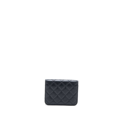 Chanel Pearl Crush Mini Flap Belt Bag Lambskin Black Brushed