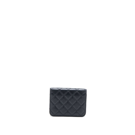 Chanel Pearl Crush Mini Flap Belt Bag Lambskin Black Brushed