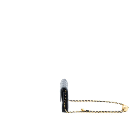 Chanel Pearl Crush Mini Flap Belt Bag Lambskin Black Brushed