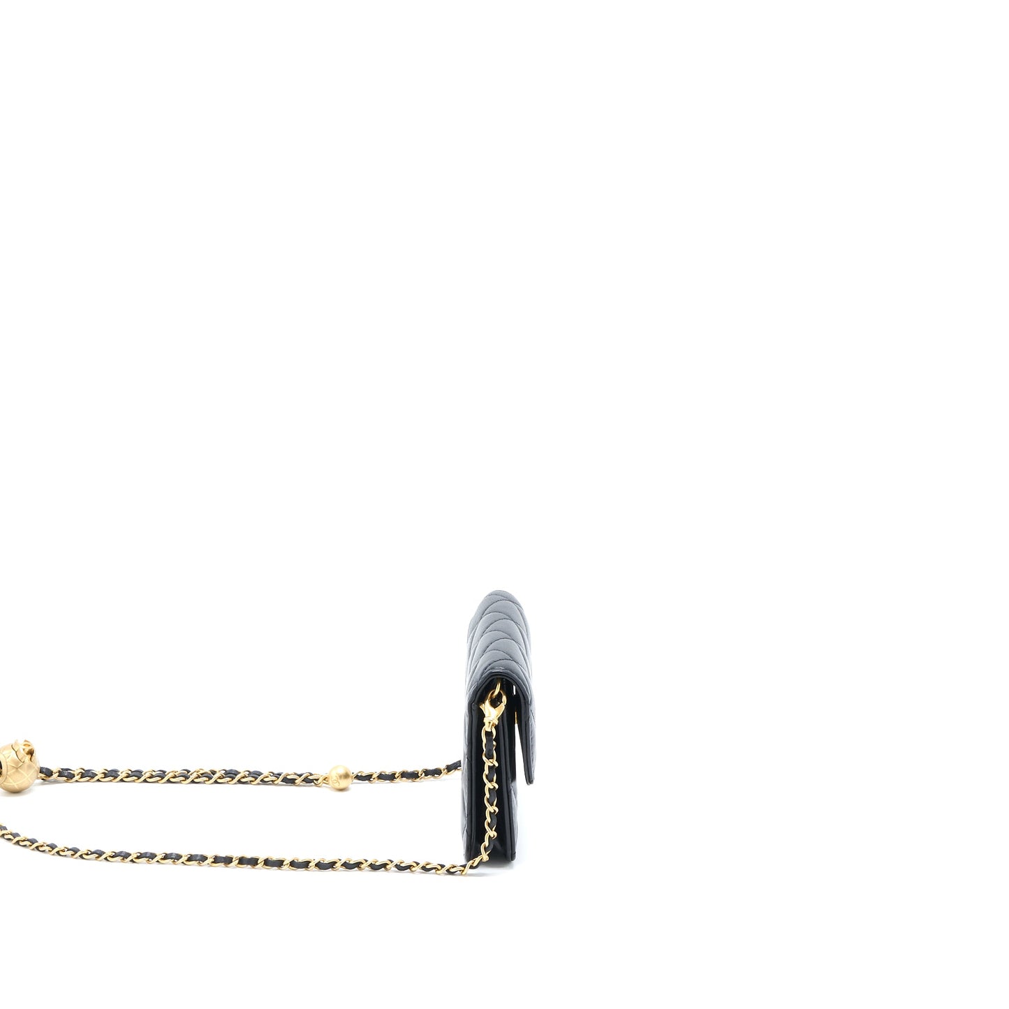 Chanel Pearl Crush Mini Flap Belt Bag Lambskin Black Brushed