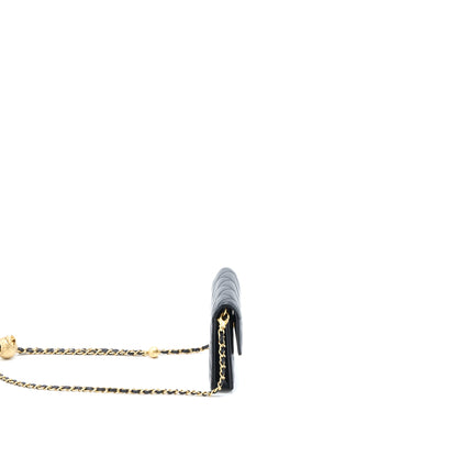 Chanel Pearl Crush Mini Flap Belt Bag Lambskin Black Brushed