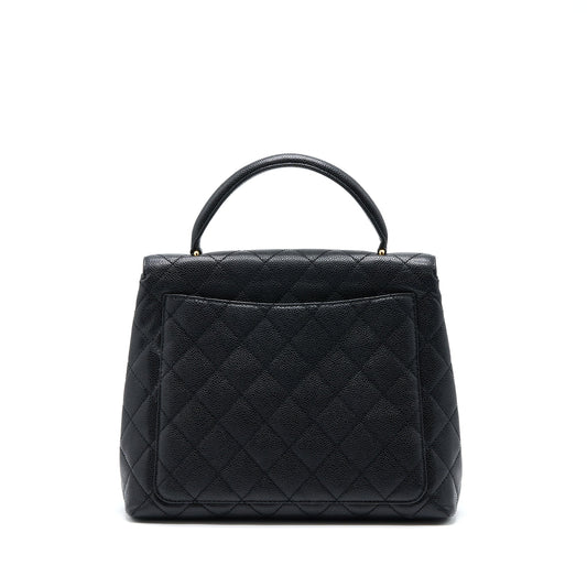 Chanel Vintage Top Handle Flap Bag Caviar Black