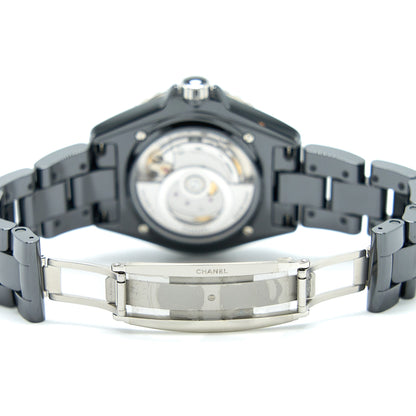 Chanel J12 Watch Calibre 12.1 38MM Black Ceramic/Steel Black Dial H5697