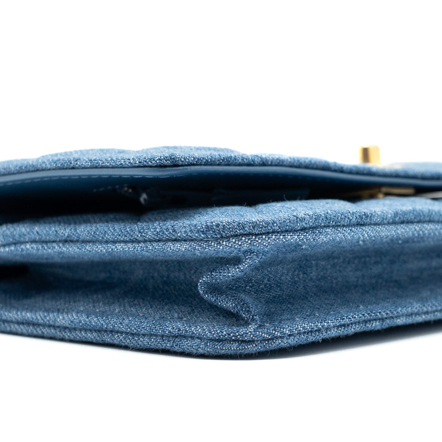 Chanel 22C Pearl Crush wallet on chain Denim blue (microchip)