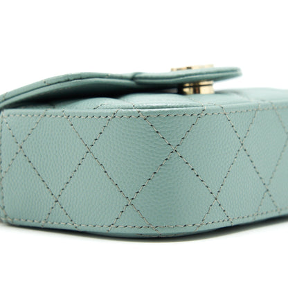 Chanel mini Flap Vanity with chain Caviar greyish green L
