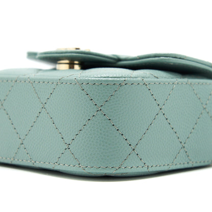 Chanel mini Flap Vanity with chain Caviar greyish green L