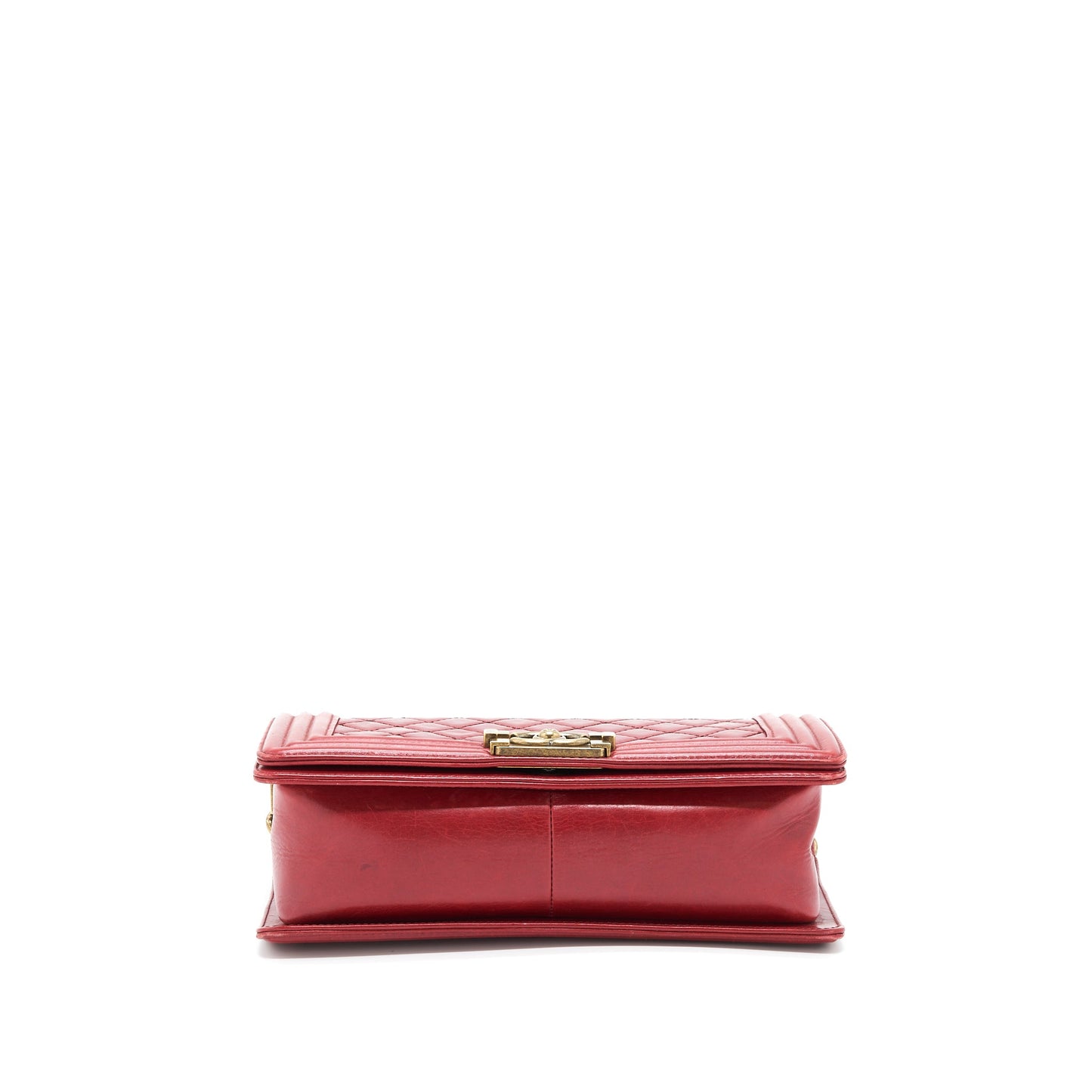 Chanel Medium Boy Bag Aged Calfskin Red With Ruthenium