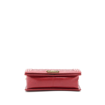 Chanel Medium Boy Bag Aged Calfskin Red With Ruthenium