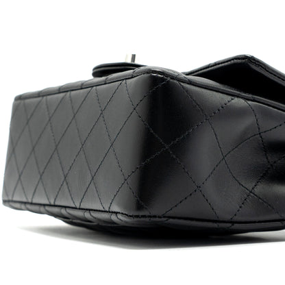 Chanel mini rectangular flap bag lambskin black   (microchip)