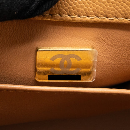 Chanel Medium Coco Handle Caviar Dark Beige  (microchip)
