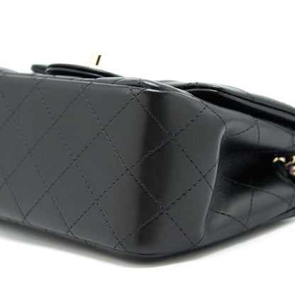 Chanel 22C Mini Square Flap Bag Lambskin Black L