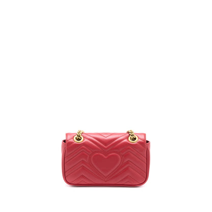 Gucci Mini GG Marmont Bag Calfskin Red Brushed