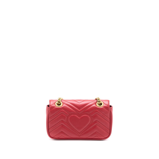 Gucci Mini GG Marmont Bag Calfskin Red Brushed