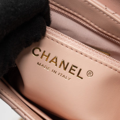 Chanel 23k mini shopping tote / kelly bag calfskin pink  (Microchip)