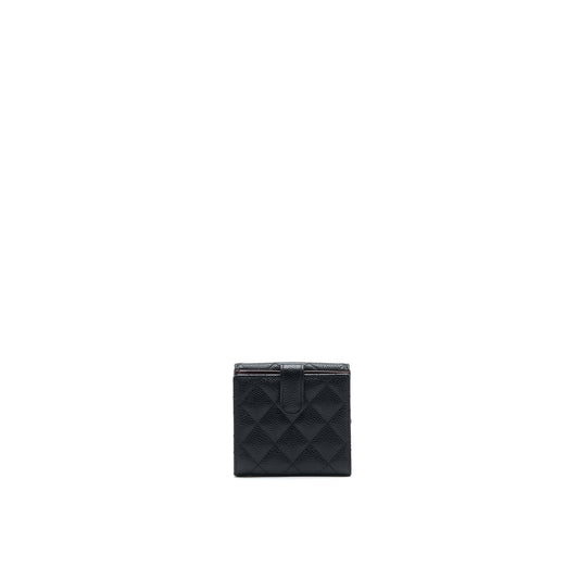 CHANEL Quilted Caviar Small Wallet Black
