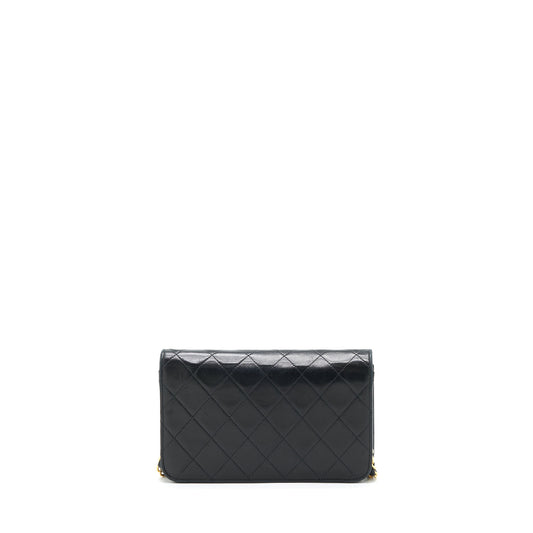 Chanel Vintage Quilted Flap Chain Wallet Black