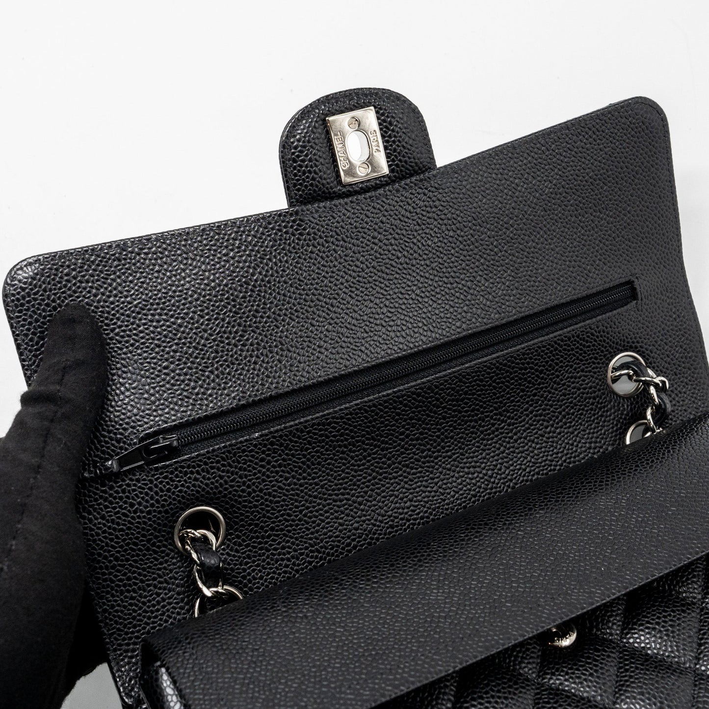 Chanel Medium Classic Double Flap Bag Caviar Black
