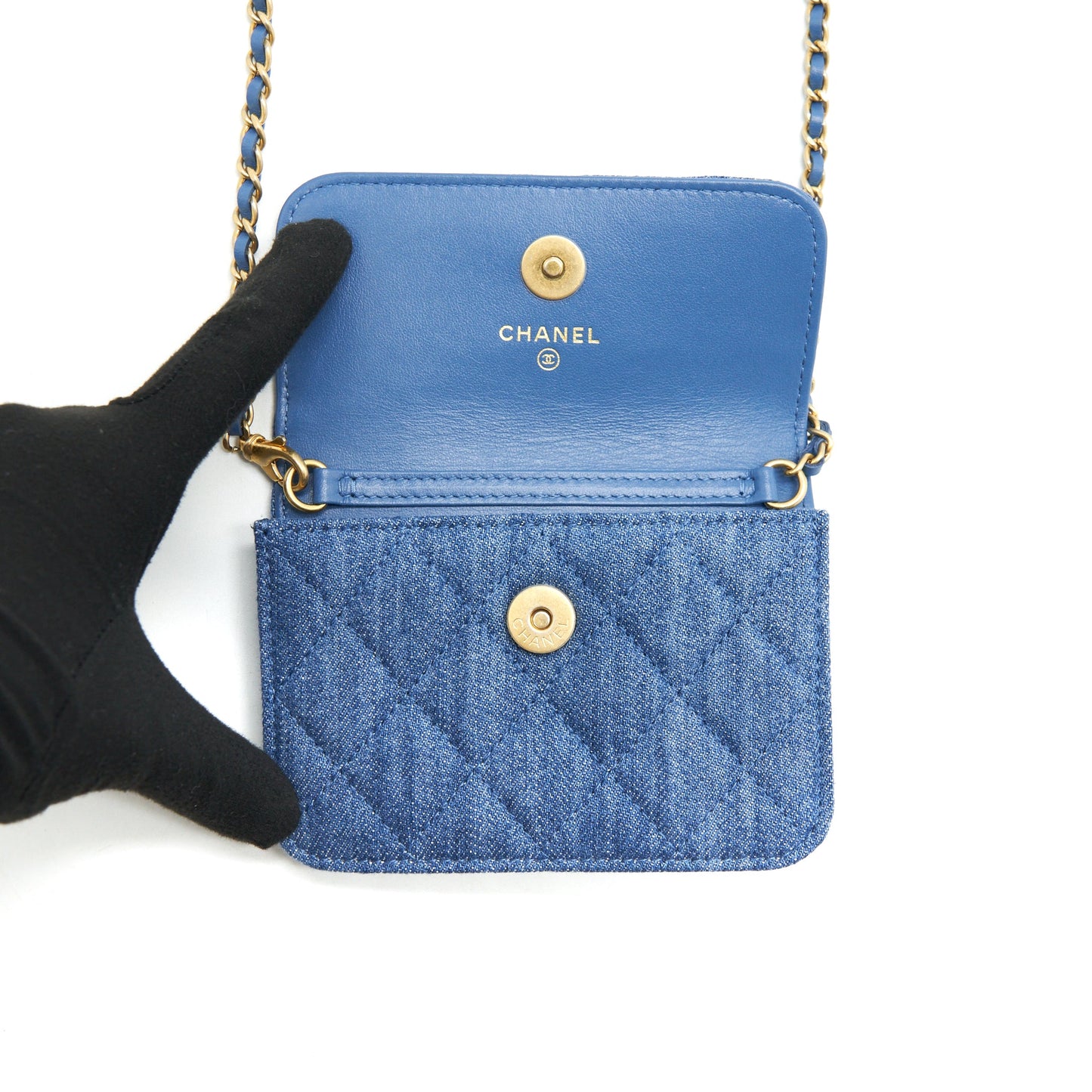 Chanel Pearl Crush Denim mini flap Belt bag