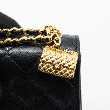 Chanel 23s Wallet On Chain with bag Charm Caviar Black (Microchip)