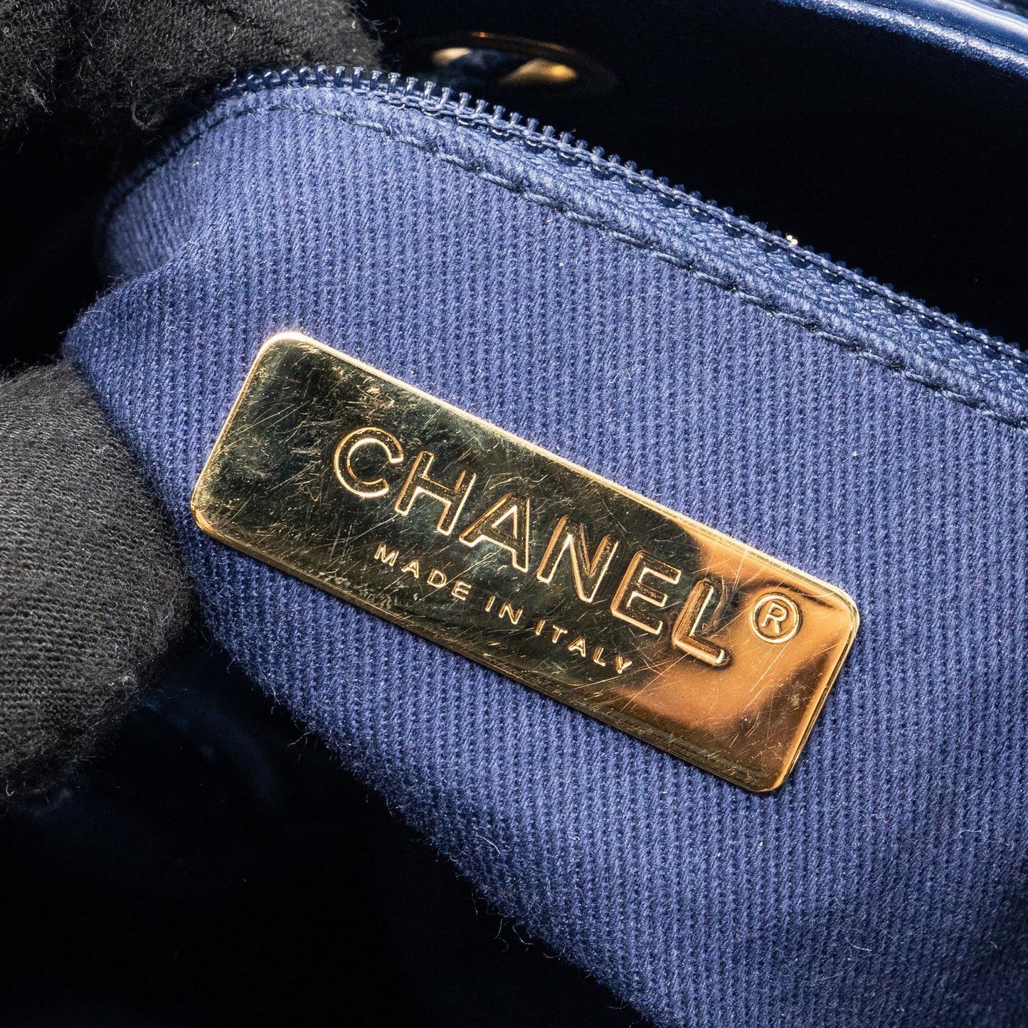 Chanel Top Handle Drawstring Bucket Bag Caviar Navy